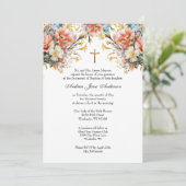 Katholische Taufe Christine Mary Jesus Bloral Einladung (Stehend Vorderseite)