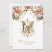 Katholische Taufe Christine Mary Jesus Bloral Einladung (Rückseite)