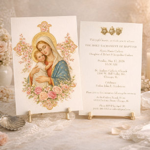 Katholische Taufe Christkindl Mary Jesus Einladung