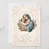 Katholische Taufe der Mädchen Christening Mary Jes Einladung (Rückseite)