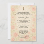 Katholische Taufe Mädchen Mutter Mary Pink Roses Einladung (Vorderseite)