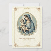 Katholische Taufe Mary und Jesus Bloral Einladung (Rückseite)