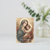 Katholische Taufe Religiöse Mutter Maria und Jesus Platzkarte (Stehend Vorderseite)