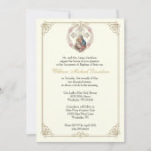 Katholische Taufe Rosa Bläserin Maria Jesus Vintag Einladung (Vorderseite)