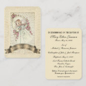 Katholische Taufkarte für Baby Visitenkarte (Vorne/Hinten)