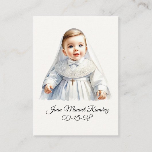 Katholische Taufkarte Visitenkarte (Vorderseite)