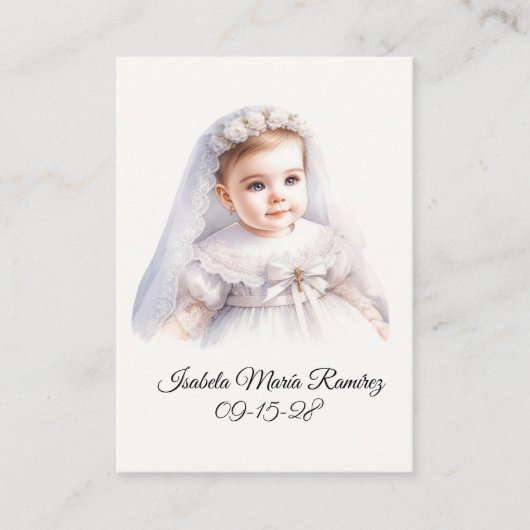 Katholische Taufkarte Visitenkarte (Vorderseite)