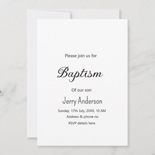 Katholische Taufkinder moderne einfache QR minimal Einladung (Vorderseite)