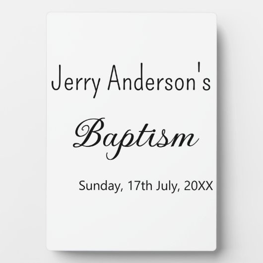 Katholische Taufkinder moderne einfache QR minimal Fotoplatte (Vorderseite)