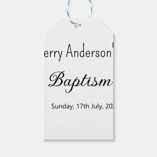 Katholische Taufkinder moderne einfache QR minimal Geschenkanhänger (Vorderseite)