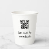 Katholische Taufkinder moderne einfache QR minimal Pappbecher (Rückseite)