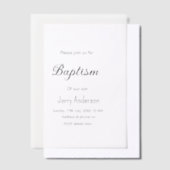 Katholische Taufkinder moderne einfache QR minimal Pergament Einladungen (Versetzt)