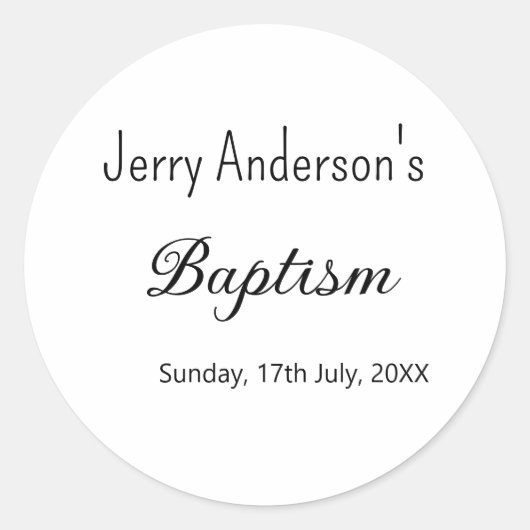 Katholische Taufkinder moderne einfache QR minimal Runder Aufkleber (Vorderseite)
