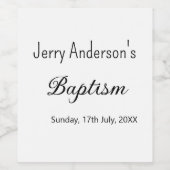 Katholische Taufkinder moderne einfache QR minimal Weinetikett (Einzelnes Label)