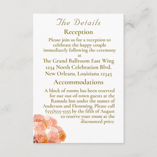 Katholische Terracotta-Rose Hochzeit Begleitkarte (Vorderseite)