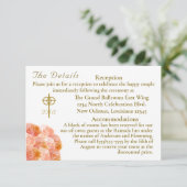 Katholische Terracotta-Rose Hochzeit Begleitkarte (Stehend Vorderseite)