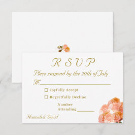 Katholische Terracotta-Rose Hochzeit RSVP Karte