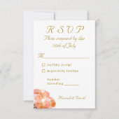 Katholische Terracotta-Rose Hochzeit RSVP Karte (Vorderseite)
