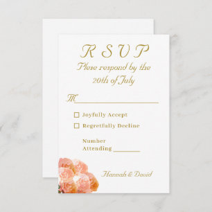 Katholische Terracotta-Rose Hochzeit RSVP Karte