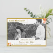 Katholische Terracotta-Rose Save the Date Karte (Stehend Vorderseite)