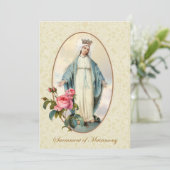 Katholische traditionelle Brauthochzeit Einladung (Stehend Vorderseite)