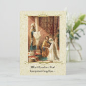 Katholische traditionelle Brauthochzeit Einladung (Stehend Vorderseite)