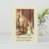 Katholische traditionelle Brauthochzeit Einladung (Stehend Vorderseite)