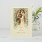 Katholische traditionelle Brauthochzeit Einladung (Stehend Vorderseite)