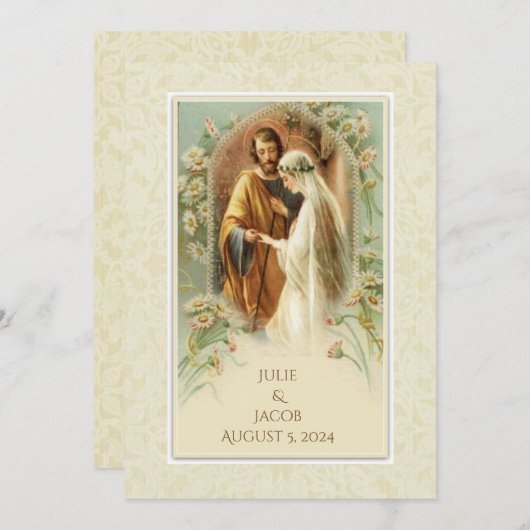 Katholische traditionelle Brauthochzeit Einladung (Vorne/Hinten)