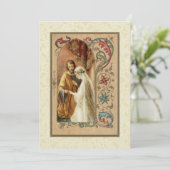 Katholische traditionelle Brauthochzeit Einladung (Stehend Vorderseite)