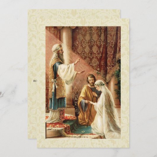 Katholische traditionelle Brauthochzeit Einladung (Vorne/Hinten)