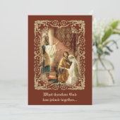 Katholische traditionelle Brauthochzeit Einladung (Stehend Vorderseite)