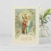 Katholische traditionelle Brauthochzeit Einladung (Stehend Vorderseite)