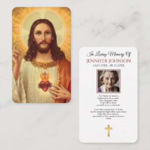 Katholische Trauerkarte Jesus Göttliche Barmherzig Visitenkarte