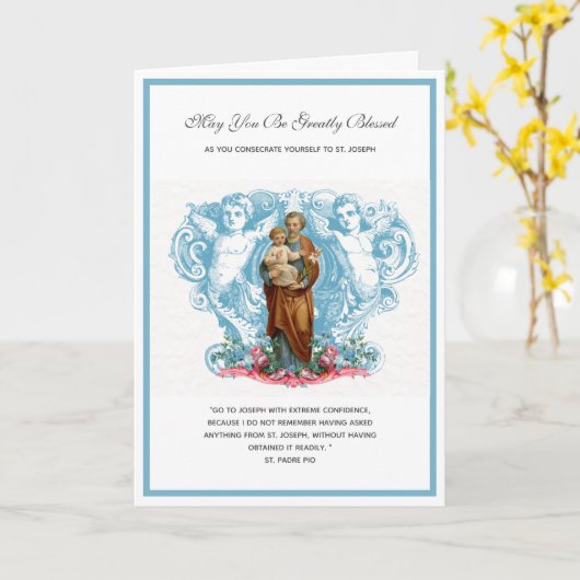 Katholische Verhaftung an den hl. Joseph Religious Karte (Gelbe Blume)