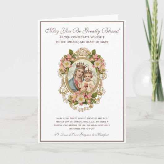 Katholische Verhaftung an Jungfrau Mary Religious Karte (Vorderseite)