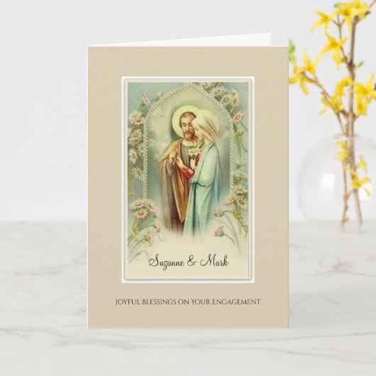 Katholische Verlobung Glückwunsch Karte mit Gebete (Gelbe Blume)