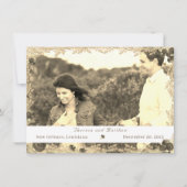 Katholische Verzierte Rose Save the Date flach Kar (Vorderseite)