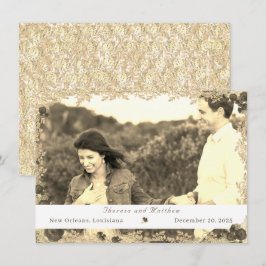 Katholische Verzierte Rose Save the Date flach Kar