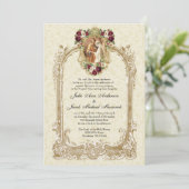 KATHOLISCHE VINTAGE FLÜSSIGKEITSEINLADUNGEN EINLADUNG (Stehend Vorderseite)