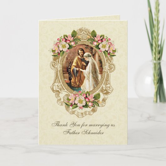 Katholische Vintage Hochzeitskarte Karte (Vorderseite)