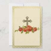 Katholische Vintage Rose zur Hochzeit Einladung (Rückseite)