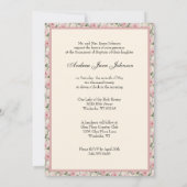 Katholische Vintage Taufe für Mädchen Einladung (Rückseite)