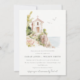 Katholische Wasserfarben Kirchenpaare Dusche Einladung