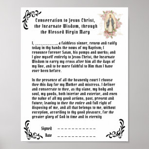 Katholische Weihegebet an Jesus Jungfrau Maria Poster