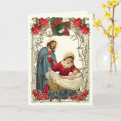 Katholische Weihnachten Jesus Mary Joseph Rosary Karte (Gelbe Blume)