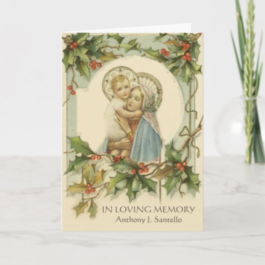 Katholische Weihnachtsbeerdigung Heilige Gebetskar Karte (Vorderseite)