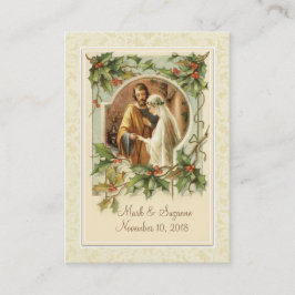 Katholische Weihnachtsfeier Mary Joseph Holy Card Visitenkarte