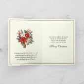 Katholische Weihnachtsjucharistin Poinsettia Flora Feiertagskarte (Innenseite)