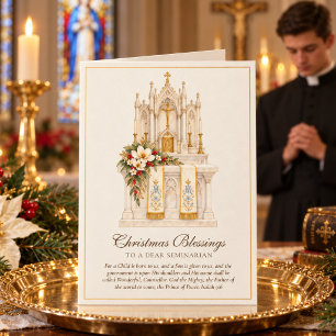 Katholische Weihnachtskarte für Seminaristen, Mari Feiertagskarte